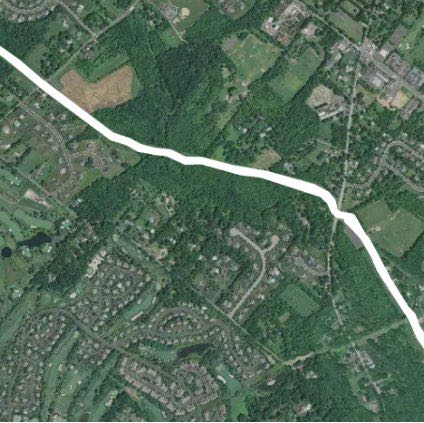 Power line trail walking route map in Horsham