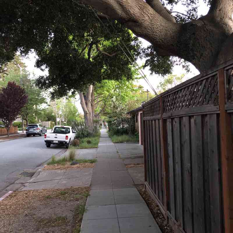 One hour loop in Burlingame walking route map in San Mateo