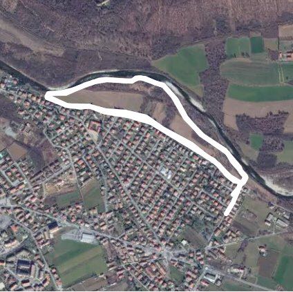 Bruino cycle path walking route map in Cottino