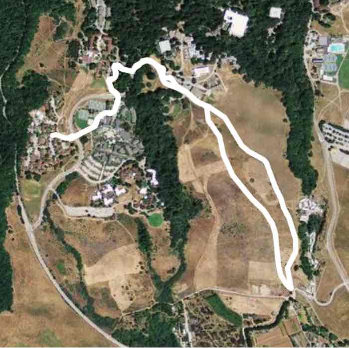 Bike path UCSC walking route map in Santa Cruz