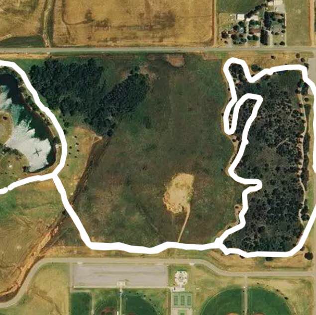 Pond & Trail walk walking route map in Weatherford