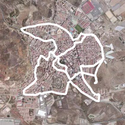 Solidarity march against breast cancer walking route map in Mazarrón