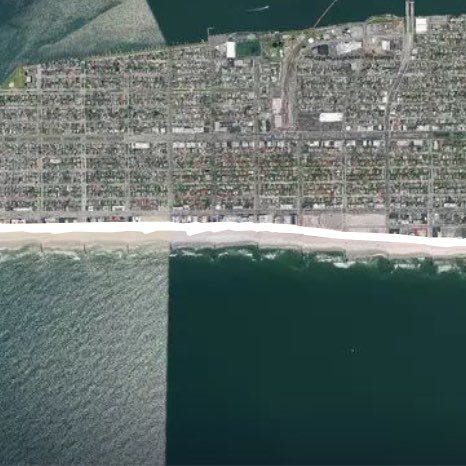 Long Beach Boardwalk (from Franklin to New York) walking route map in Lido Beach