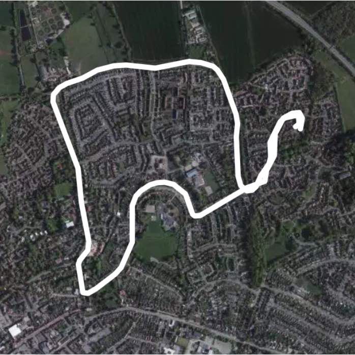 Keephatch-Norreys Avenue via payley drive walking route map in Binfield