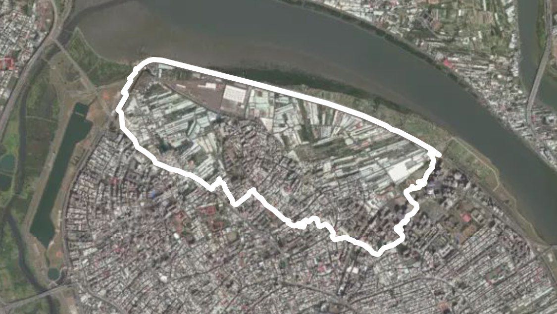 Luzhou District River Bank Park walking route map in Luzhou District, New Taipei City, Taiwan, China