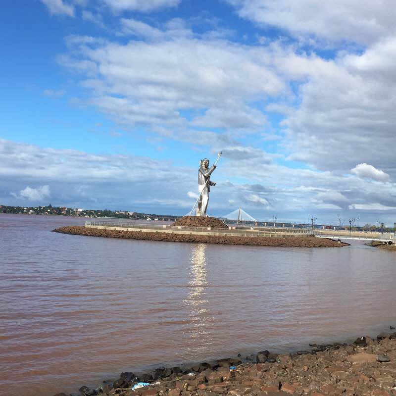Waterfront Inns walking route map in Coronel Bogado