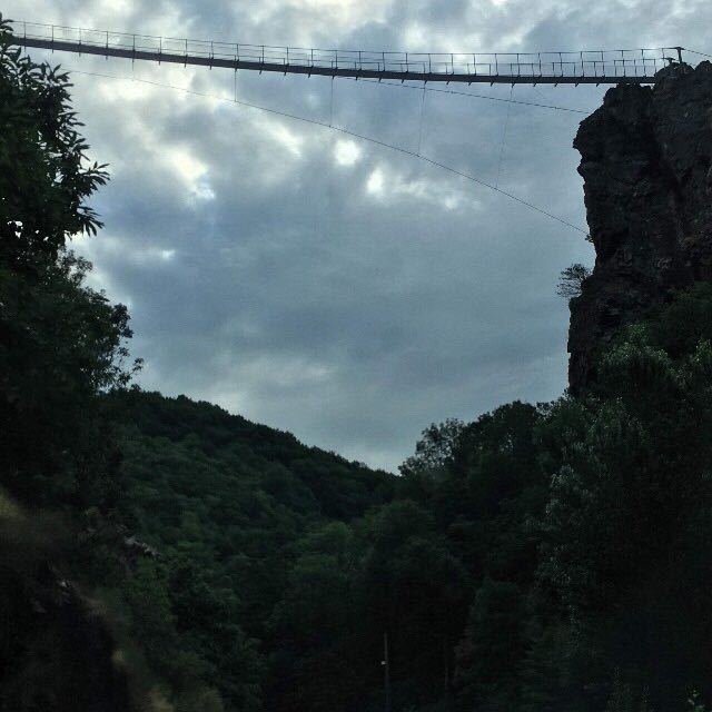 Hautpoul's footbridge walking route map in Mazamet