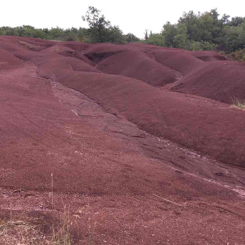 The red dunes of Maraval walking route map in Vindrac-Alayrac
