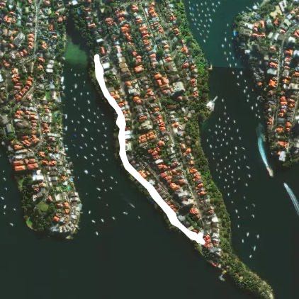 Cremorne point round trip walking route map in Cremorne Point