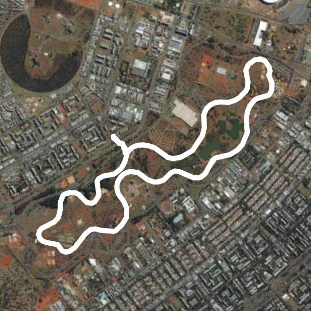 City's park walking route map in Brasília