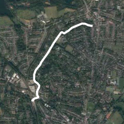 Golding from Sevenoaks station walking route map in Sevenoaks