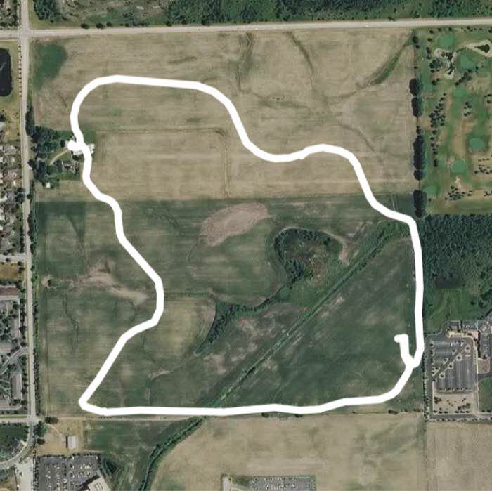 Orland Grassland South walking route map in Tinley Park