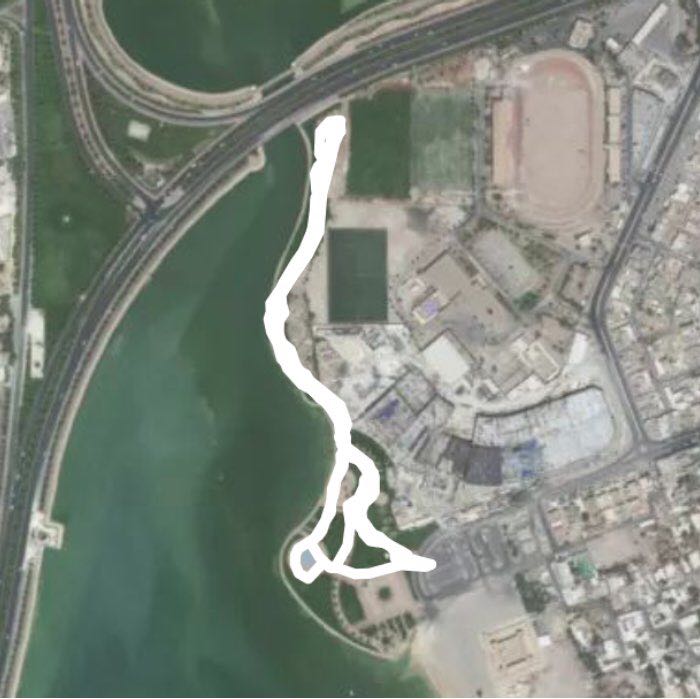 Oasis seef - muharraq park  walking route map in Muharraq