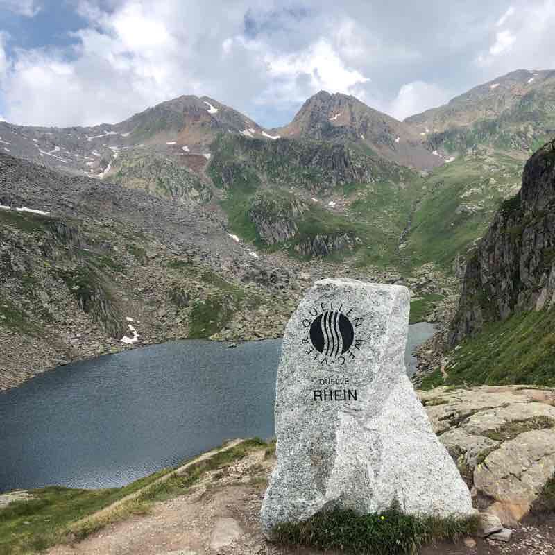 Rhine source walking route map in Tujetsch