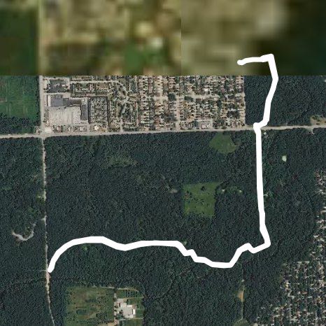 Salt Creek trail in Westchester walking route map in Brookfield