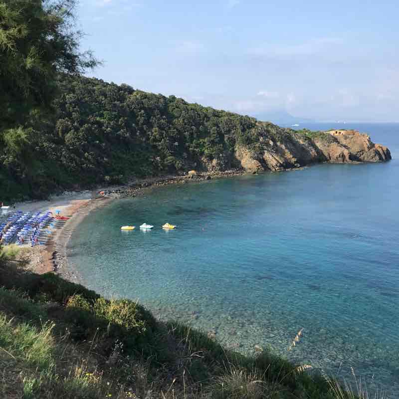 Piombino - Fosso alle canne a / r walking route map in Piombino