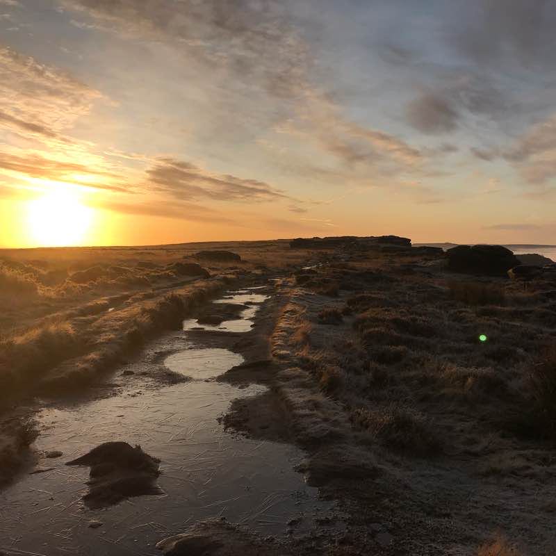 The Edge of my world walk walking route map in Curbar