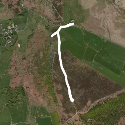 Baslow Edge walking route map in Curbar
