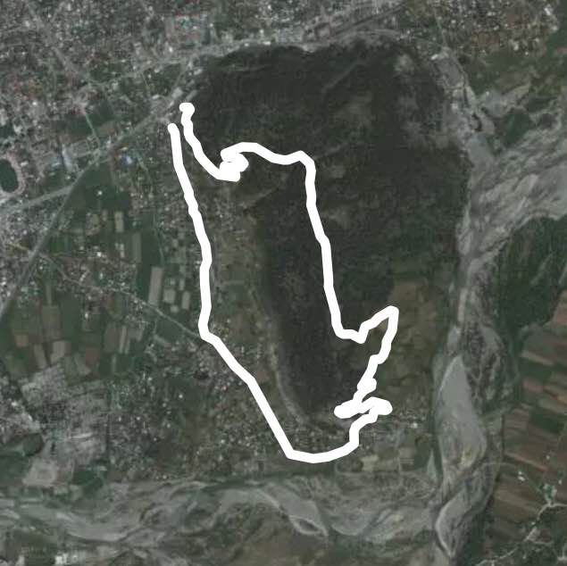 Park and Krastes walking route map in Elbasan