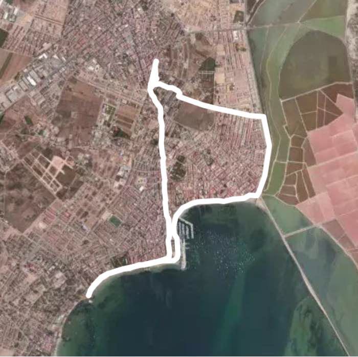 Park ruiz of alda mar menor walking route map in San Pedro del Pinatar