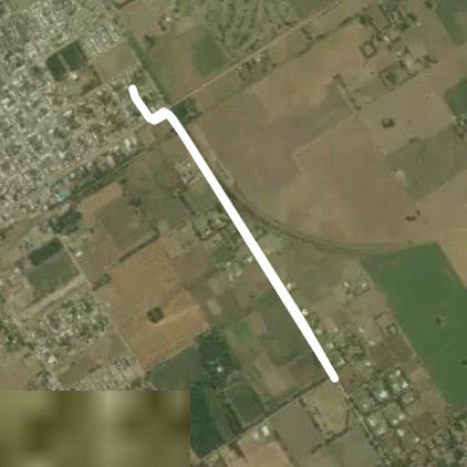 President Perón access walking route map in 9 de Julio