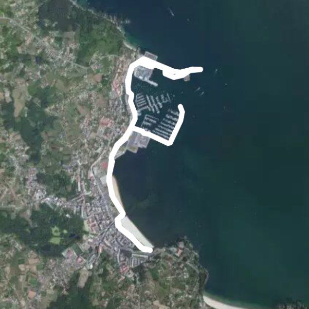 Coastal walk walking route map in Miño