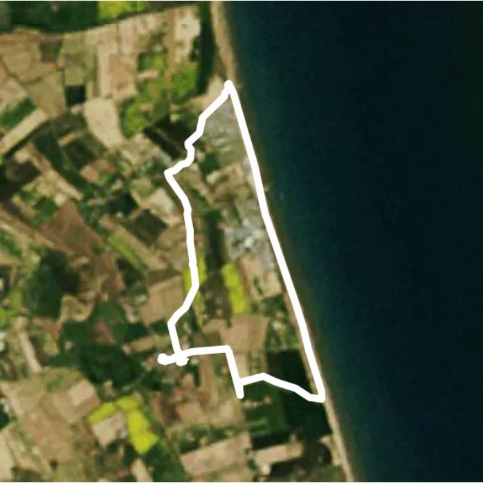 Rickerby Woods, Beach & Mr Moos walking route map in Skipsea