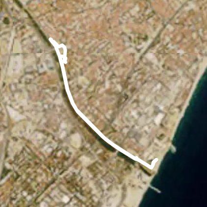 Kisses river walking route map in Badalona