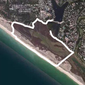 The Shack beach walk  walking route map in Almancil