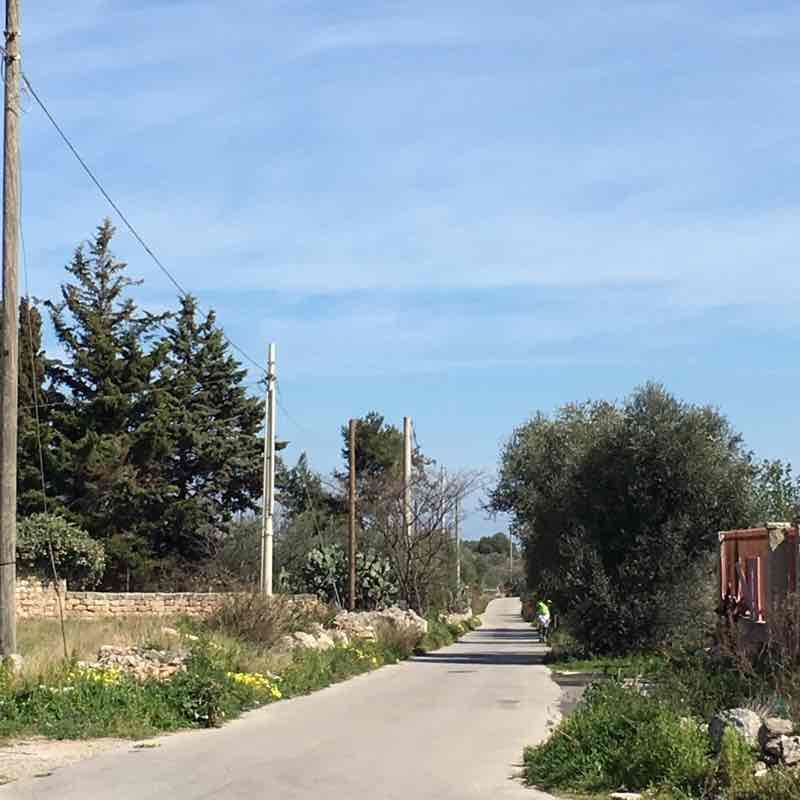 All Saints walking route map in Valenzano