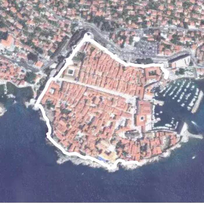Dubrovnik walking route map in Dubrovnik