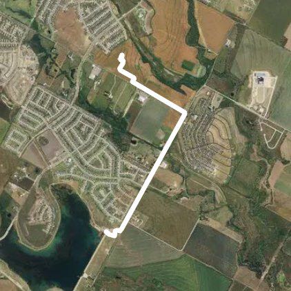 Lake Pflugerville walking route map in Manor