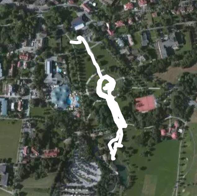 Beautiful park walking route map in Bad Dürrheim