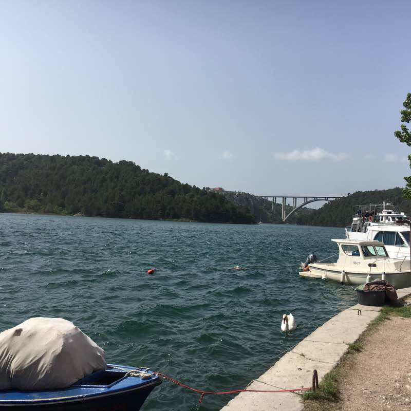 Krka park walking route map in Skradin