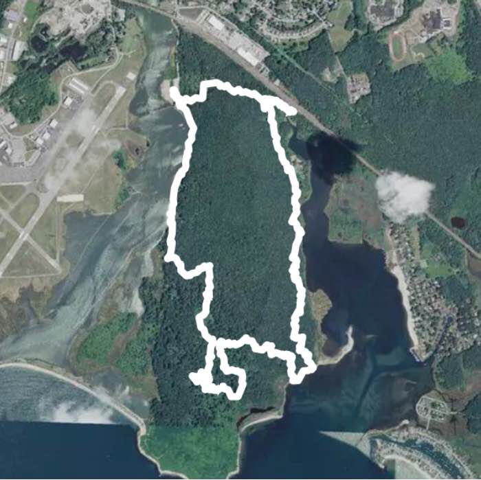 Bluff point state aprk walking route map in Groton