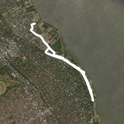 San Isidro Bank walking route map in Martínez