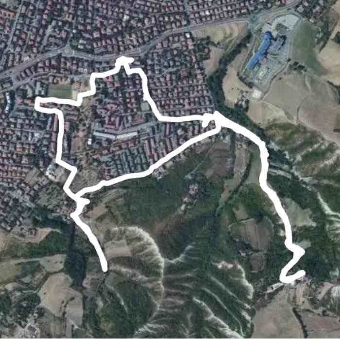 SAN POLO, Fassbindenback park walking route map in Fiorano Modenese