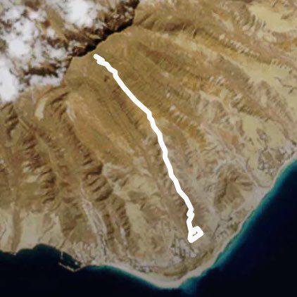 Peak of the Bramble walking route map in Piedras Caídas
