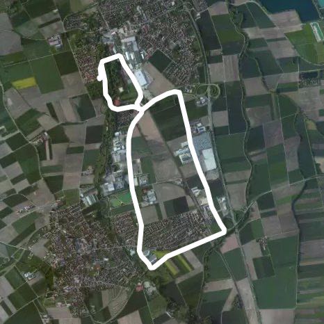 Mertingen medium walking route map in Asbach-Bäumenheim