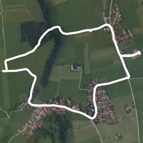 Romatsried-Haid-Blöcktach walking route map in Irsee
