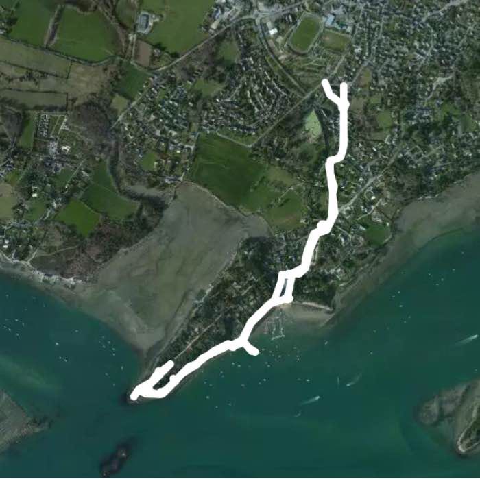 Pointe d'Arradon (Golf of Morbihan) walking route map in Arradon