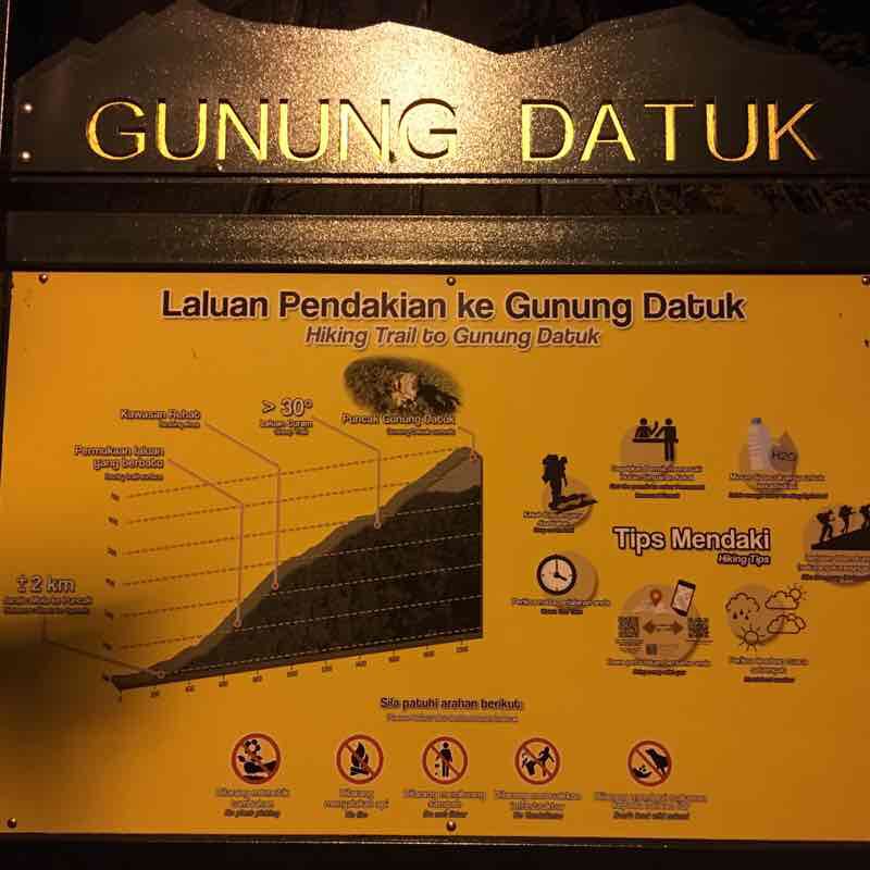 Mount Datuk 855m walking route map in Kota