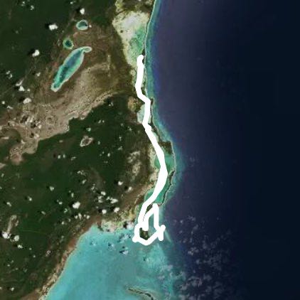 Mexico Sian Ka'an walking route map in Boca Paila