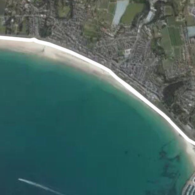 Tuesay in the rain walking route map in Saint Helier