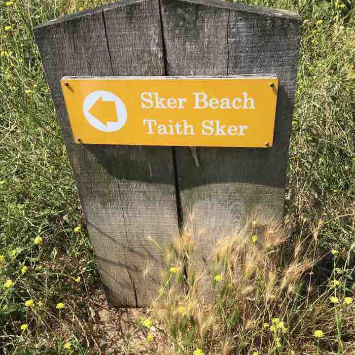 Kenfig Piil car park to Sker Beach walking route map in South Cornelly