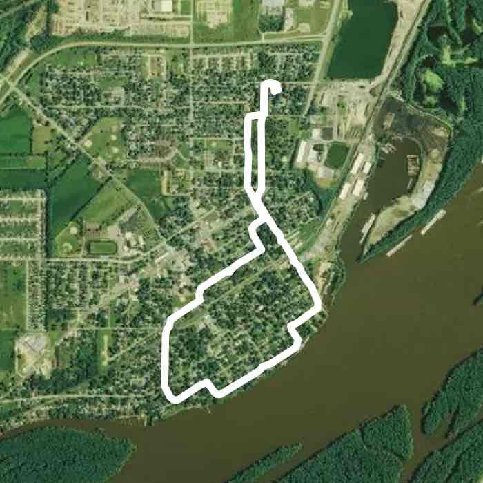 camanche river walk Trail Iowa, USA Pacer