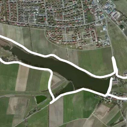 Walk pond round walking route map in Dinkelsbühl