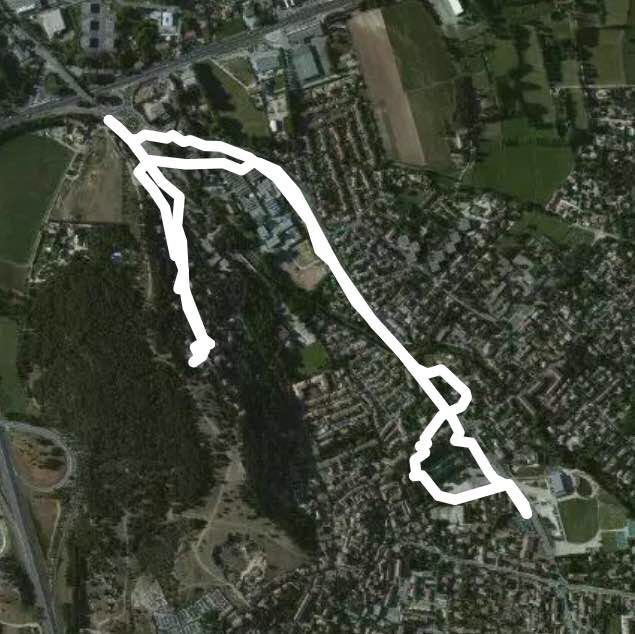 Walking route on the south side of Vedène city walking route map in Vedène