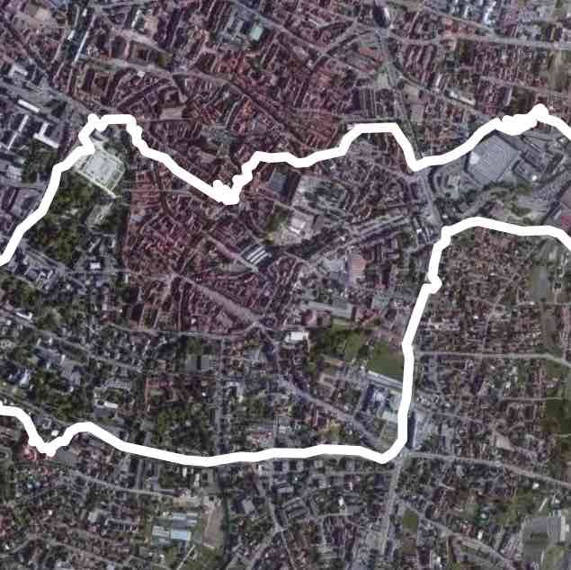 Colmarjian Route 1 walking route map in Colmar