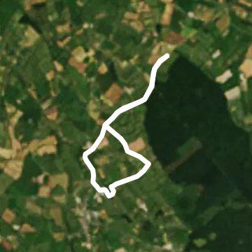 The quiet road walking route map in Cerisy-la-Forêt